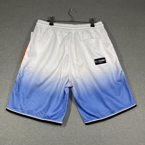 FUBU x Forever 21 Shorts Men Medium Blue White Colorblock Embroidered Logo - Picture 6 of 10